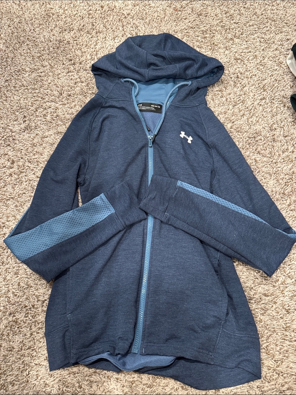 Under Armour Navy Hoodie with Light Blue Trim